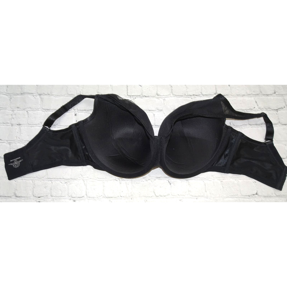Curvy Couture Women's Plus Size Diamond Net Full Coverage Plunge Bra 38H Black - Picture 4 of 10